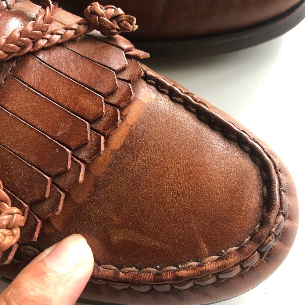 Allen Edmonds Woodstock Brown Cognac Penny Loafers - Picture 9 of 10